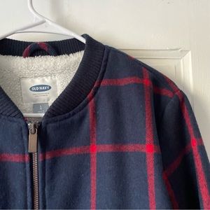 Old Navy Wool Plaid Bomber Jacket | Large